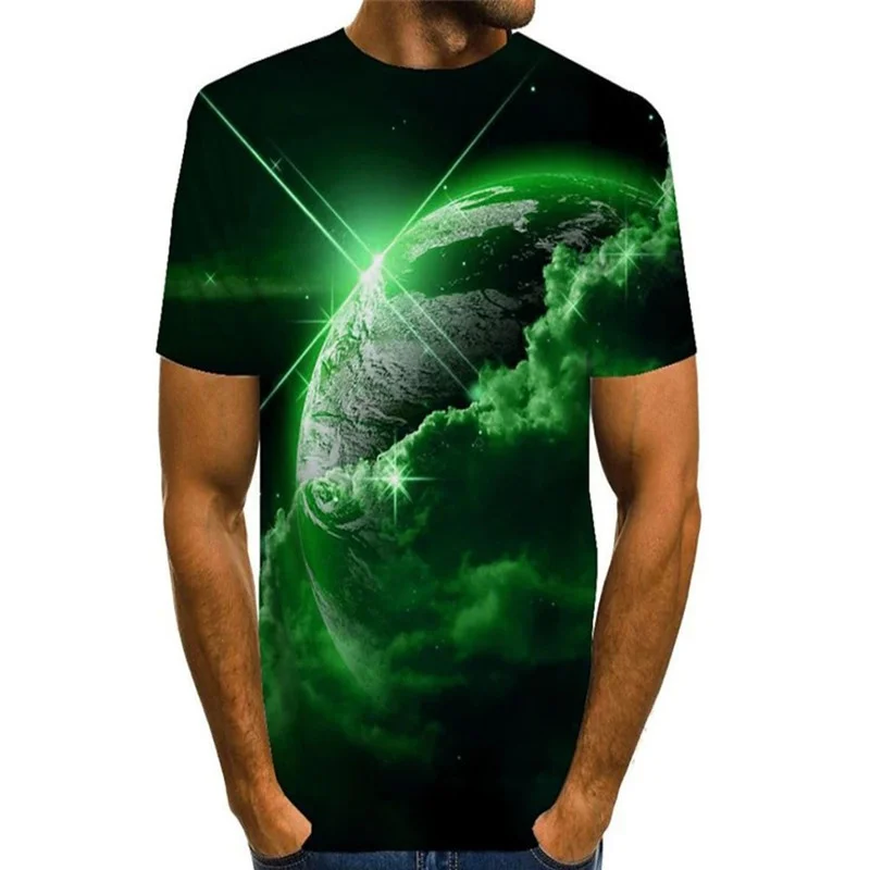 

2022 T-shirt Casual 3d T-shirt Summer Fashion Printed Round Neck Short Sleeve T-shirt 3D Earth Print T-shirt