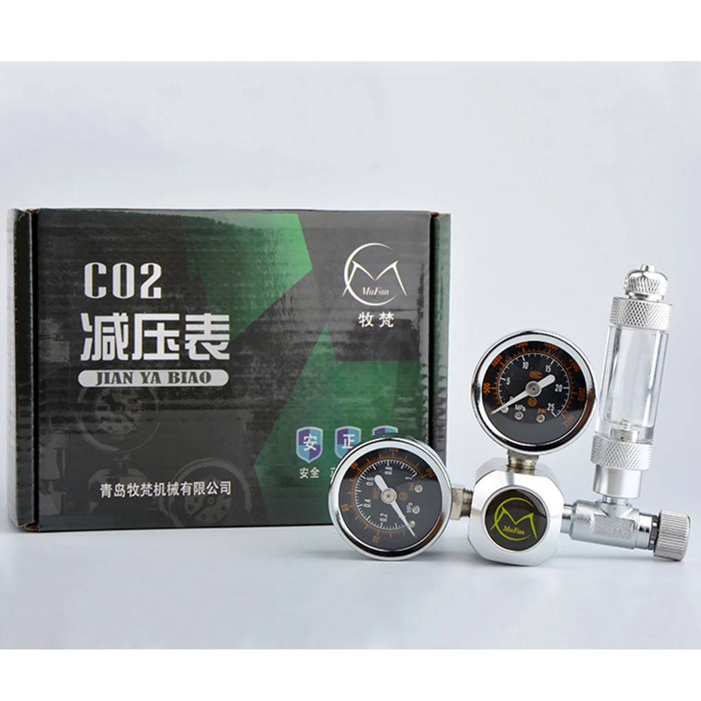 

Reducer Valve CO2 Regulator Bubble Counter Handy Installation Exquisite Stainless Steel Scale Clear Convenience Type