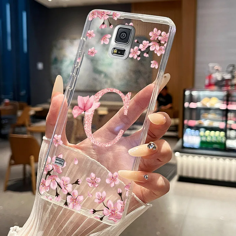 Фото Чехол для телефона Samsung Galaxy S5 I9600/S5 Neo SM-G900F, прозрачный тонкий мягкий силиконовый чехол с красивым цветочным узором и надписью для пары №3
