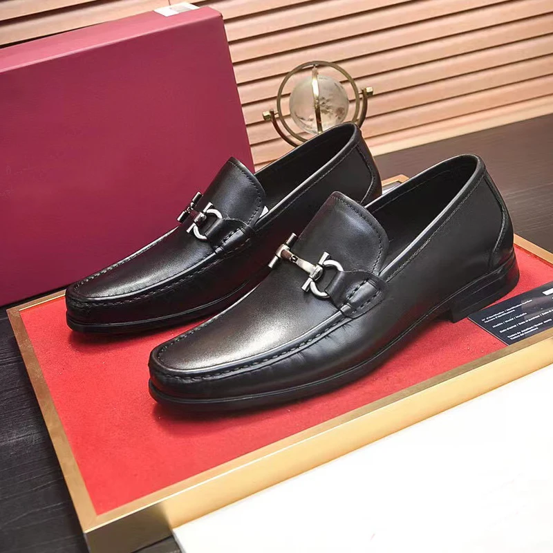 

Black Elegant Leather Penny Loafers Classic Boutique Dress Shoes Mens Casual Shoes Hot Sale Zapatos De Cuero Hombre