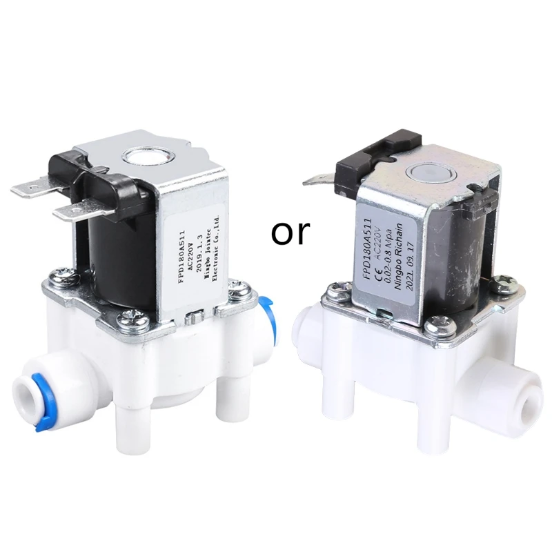 

Plastic Solenoid Valve 220V 1/4" Hose Pipe Quick Connection Water Purifier Drinking Fountain Pressure Controller Switch 11XA