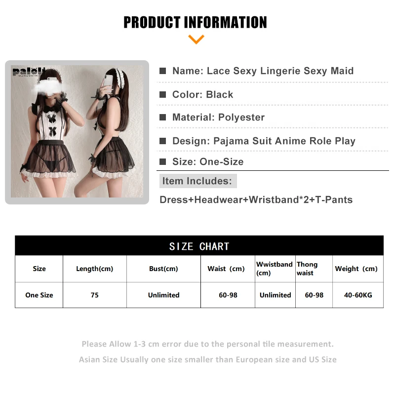 Женское кружевное сексуальное белье в стиле горничной пижама костюм для ролевых игр аниме, черное платье для вечеринок, форменный фартук НОВЫЙ.