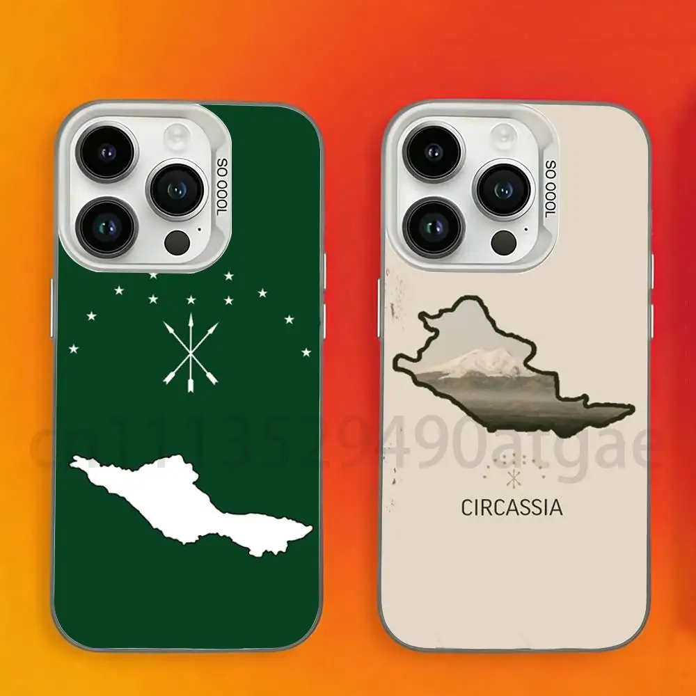 Фото Чехол для телефона с флагом Адиджейского Circassian для iPhone 17, 16, 15, 14, 13, 12, 11, Pro, Max, Plus, Mini, матовый противоударный чехол Candy №1