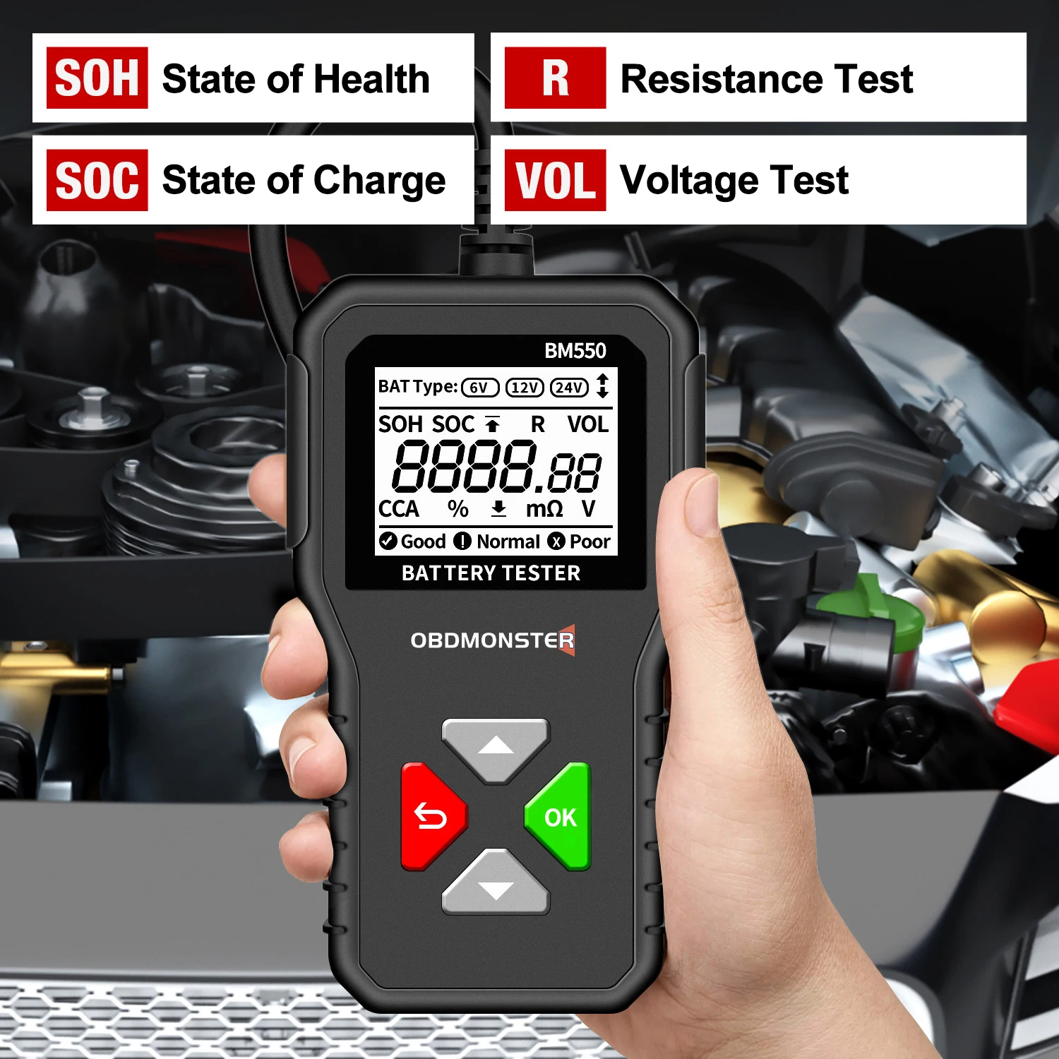 Тестер автомобильных аккумуляторов 6 в 12 В 24 100-2000 CCA 2 Ач-Ач 5 шт. |