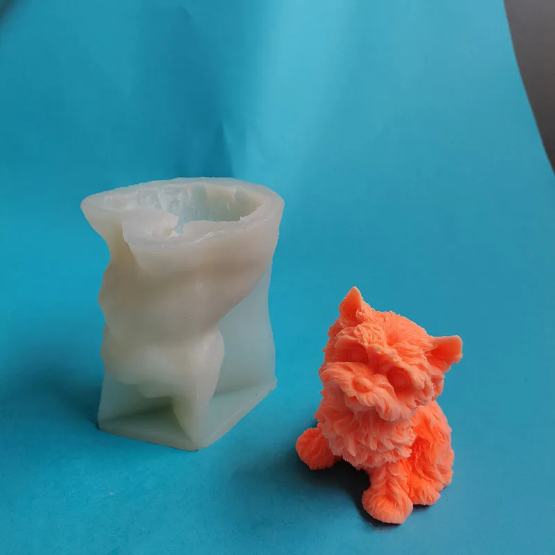 3D силиконовая форма для свечей бульдога большая шнауцера изготовление гипсового