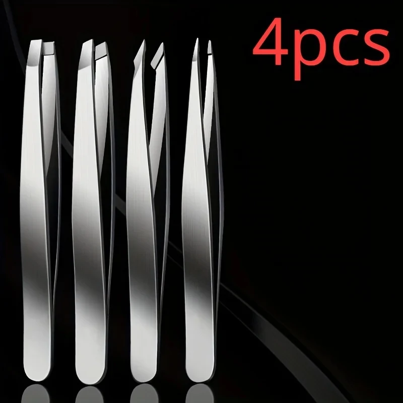 4Piece Set Professional Tweezers Perfect For Eyebrow Hair Removal Splinter Very Effortless and Relaxed to Remove