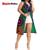 dashiki african summer jacket for women sleeveless long top hot selling newest design fashion lady coat plus size wy7180