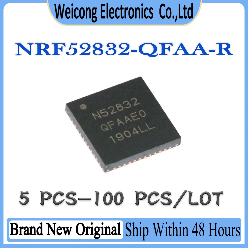 

100% Brand New Original NRF52832-QFAA NRF52832 NRF52832QFAA NRF52832-QFAA-R N52832 QFN-48 IC Chipset