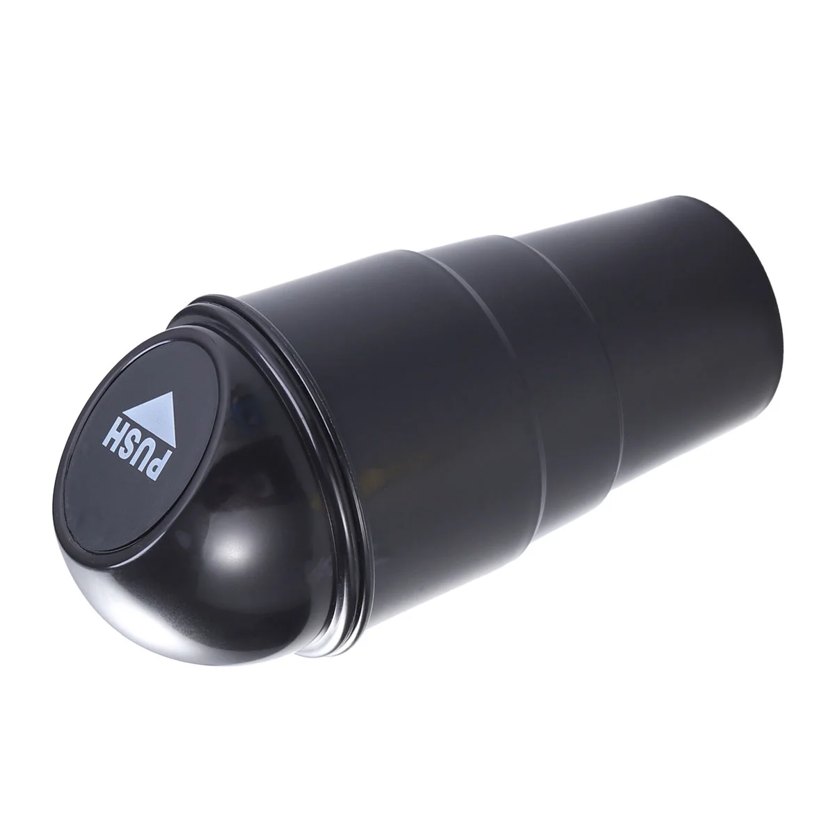 

Car Trash Can With Lid Garbage Bin Storage Fits Cup Holder In Console Or Door (Black)
