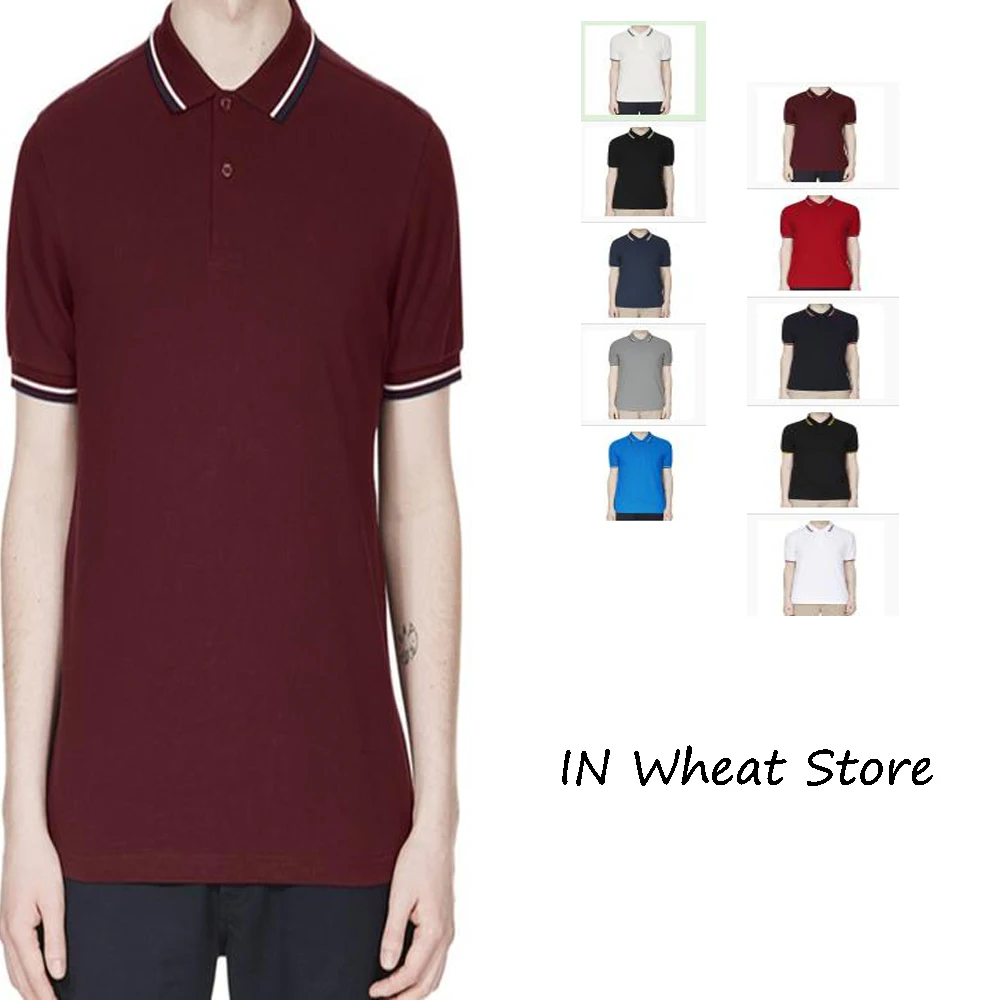 

Мужская хлопковая рубашка-поло с коротким рукавом и вышивкой пшеницы