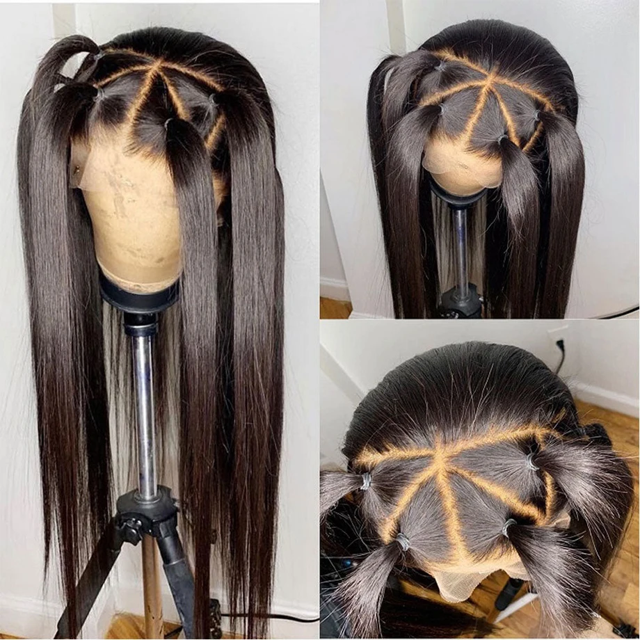 Straight Silk Base Wig Lace Front Wigs 26inch 5x5 PU Silk Top Lace Front Wig For Women 180% Full Density