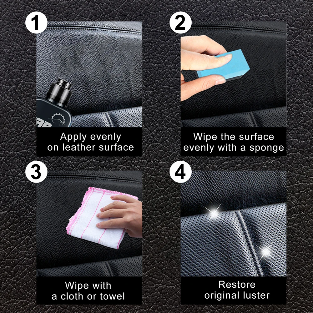 

2pcs 50ml+Sponge Refurbishment Repair Agent For Auto Plastic Parts Car Door Panel Cleaning Agent Tool Polish Restore Efficiently