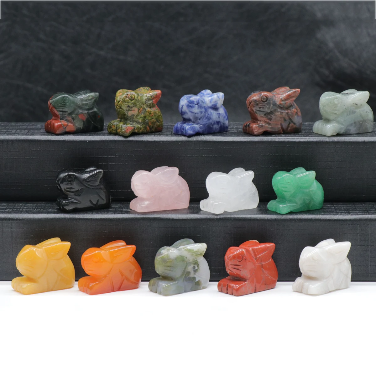 

Mini Rabbit Natural Stone Ornaments Exquisite Agates Beads for DIY Jewelry Furniture Decoration Making 26-27.5mmx17.3-20.5mm