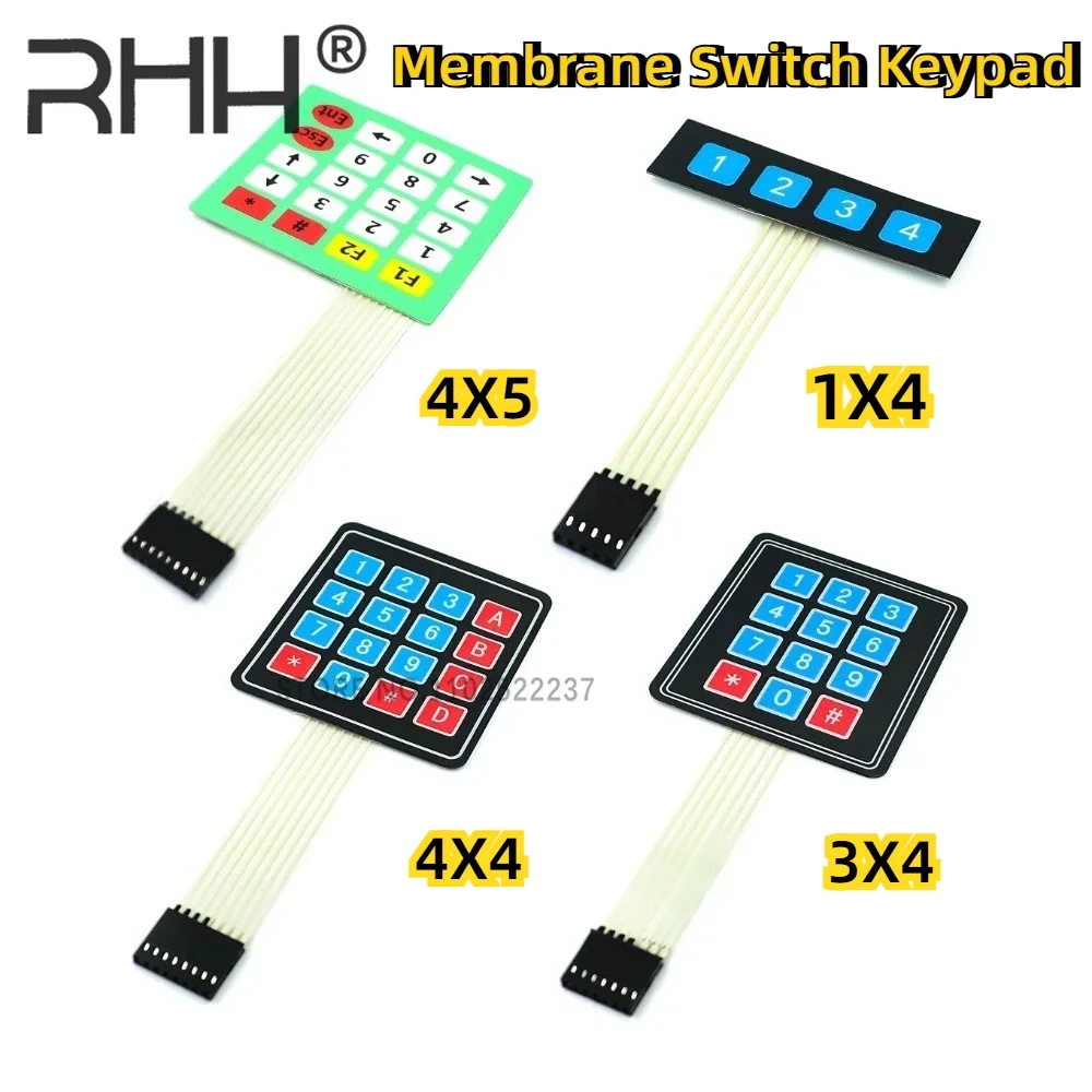 1x4 3x4 4x4 4*5 Мембранный переключатель Клавиатура 4 12 16 20-клавишная матричная