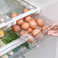 transparent refrigerator storage box 8 grid kitchen refrigerator drawer fridge storage bin containers pull out pantry freezer