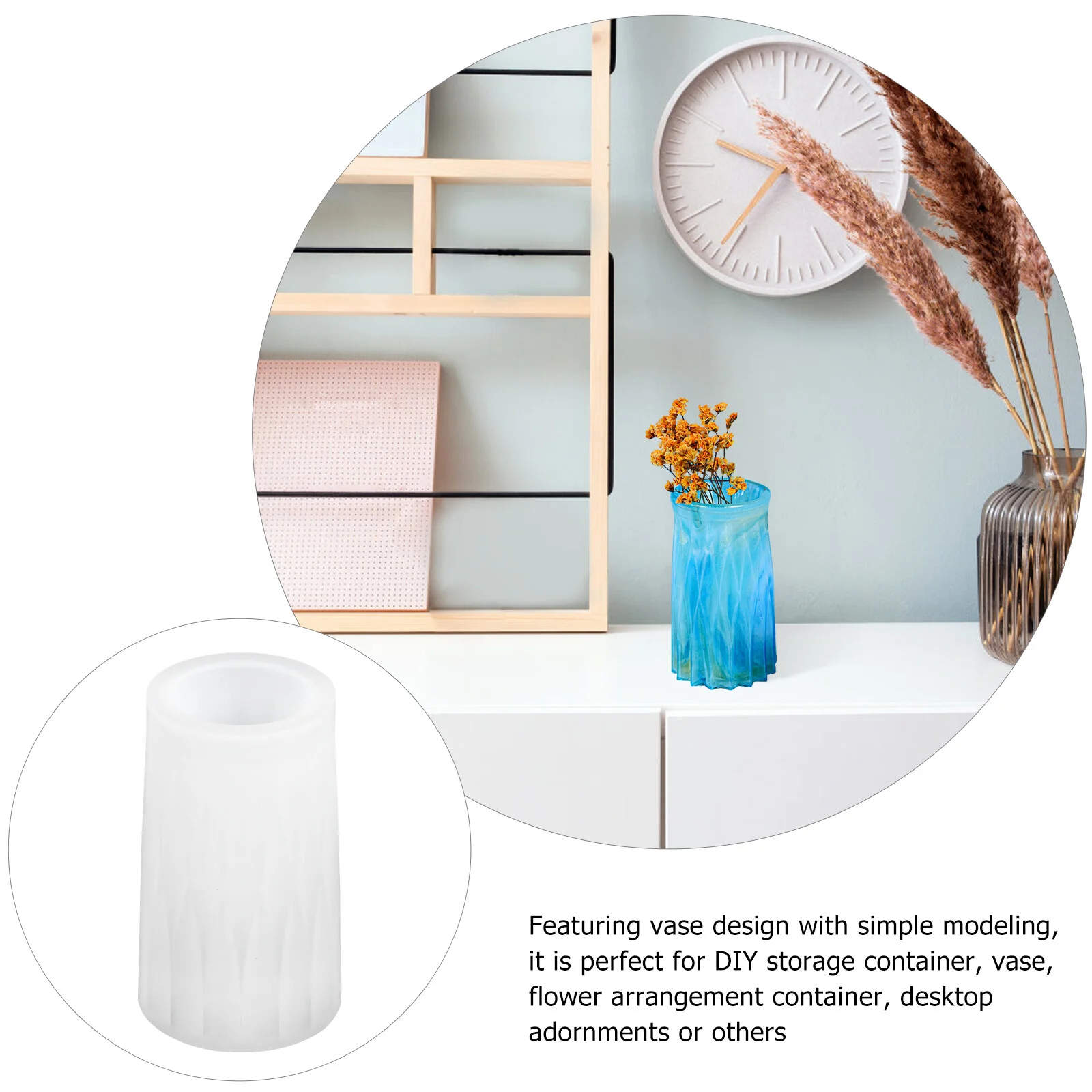 Vase Mold Crystal Epoxy Mould Storage Container Silicone Planter Handmade Craft Home Resin Tray Molds DIY Pen Holder Handmaed