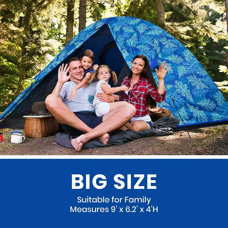 

Tent Waterproof Backpacking Double Layer Travel with Oak Pattern