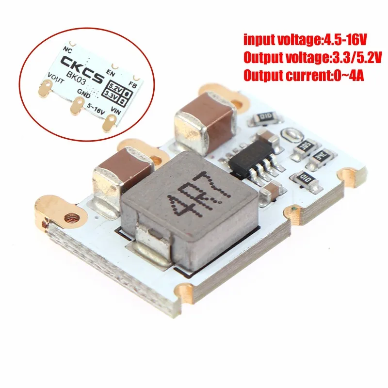 

4A Mini DC-DC Buck Converter 4.5V-16V To 5V 3.3V Step-down Power Voltage Regulator Module Efficiency 98%