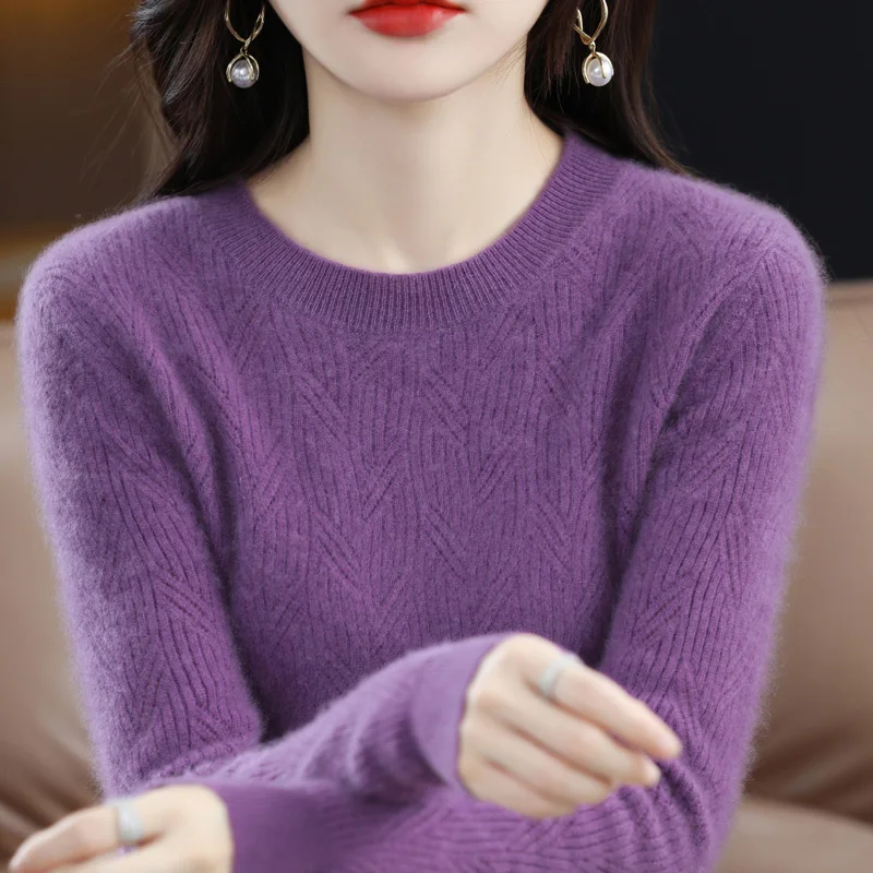 

Autumn and Winter New Wool Knitwear Round Neck Pullover Sweater Versatile Knitting Base Coat
