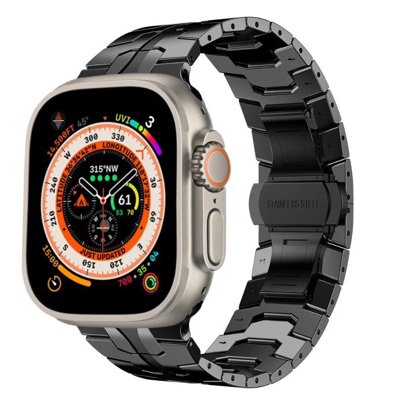 Titanium Colored Strap For Apple Watch Ultra 49mm 7 8 45mm 41mm  Stainless Steel Band iWatch Series SE 6 5 4 3 44mm 40mm 42mm