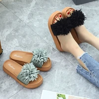 slippers 2022 new womens summer wear slope heel thick bottom super fashionable versatile beach slippers ins trend ladies shoes