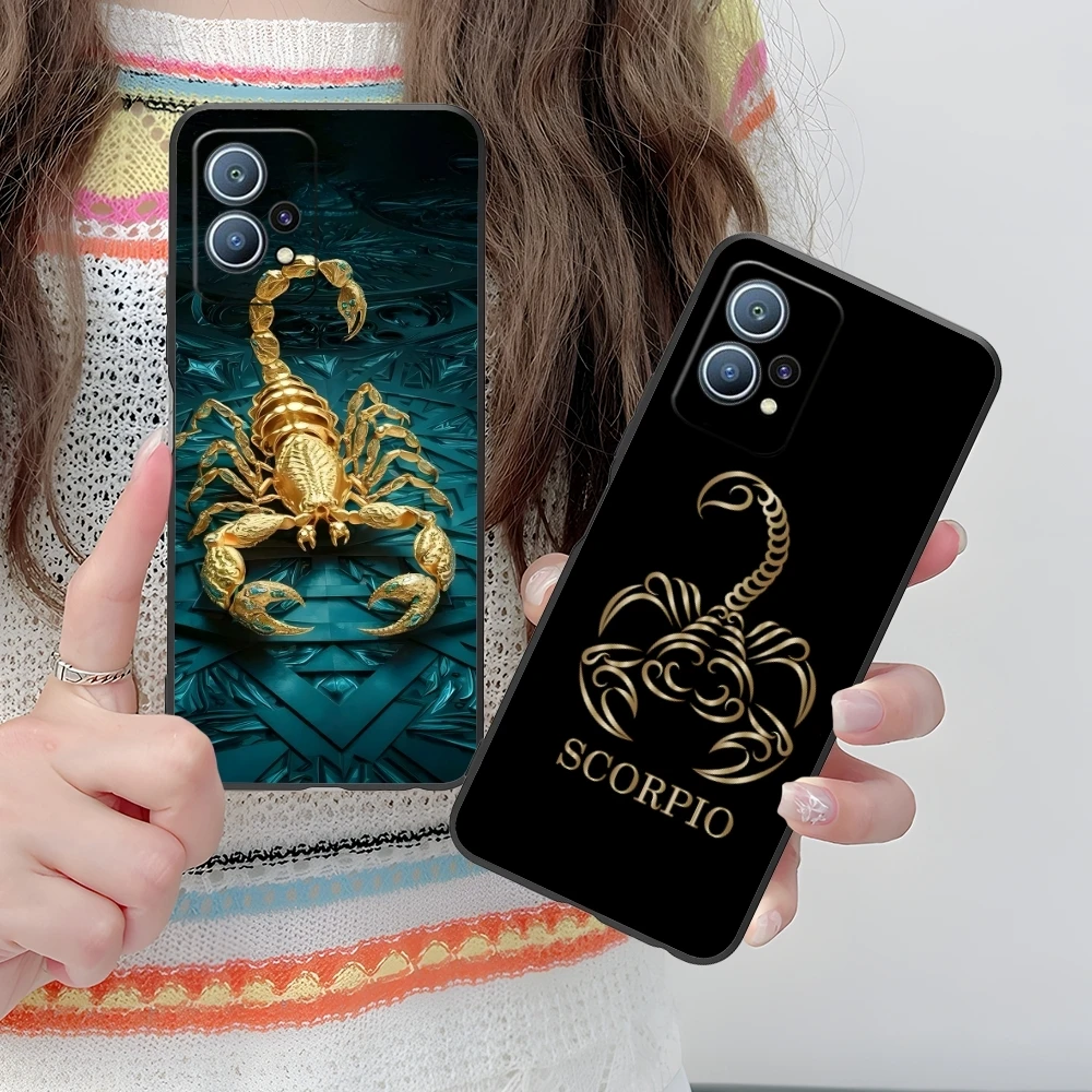 Цветной чехол для мобильного телефона Golden Scorpio Huawei P60 P50 P40 P30 P20 P10 P9 P8 Pro Lite Plus черный
