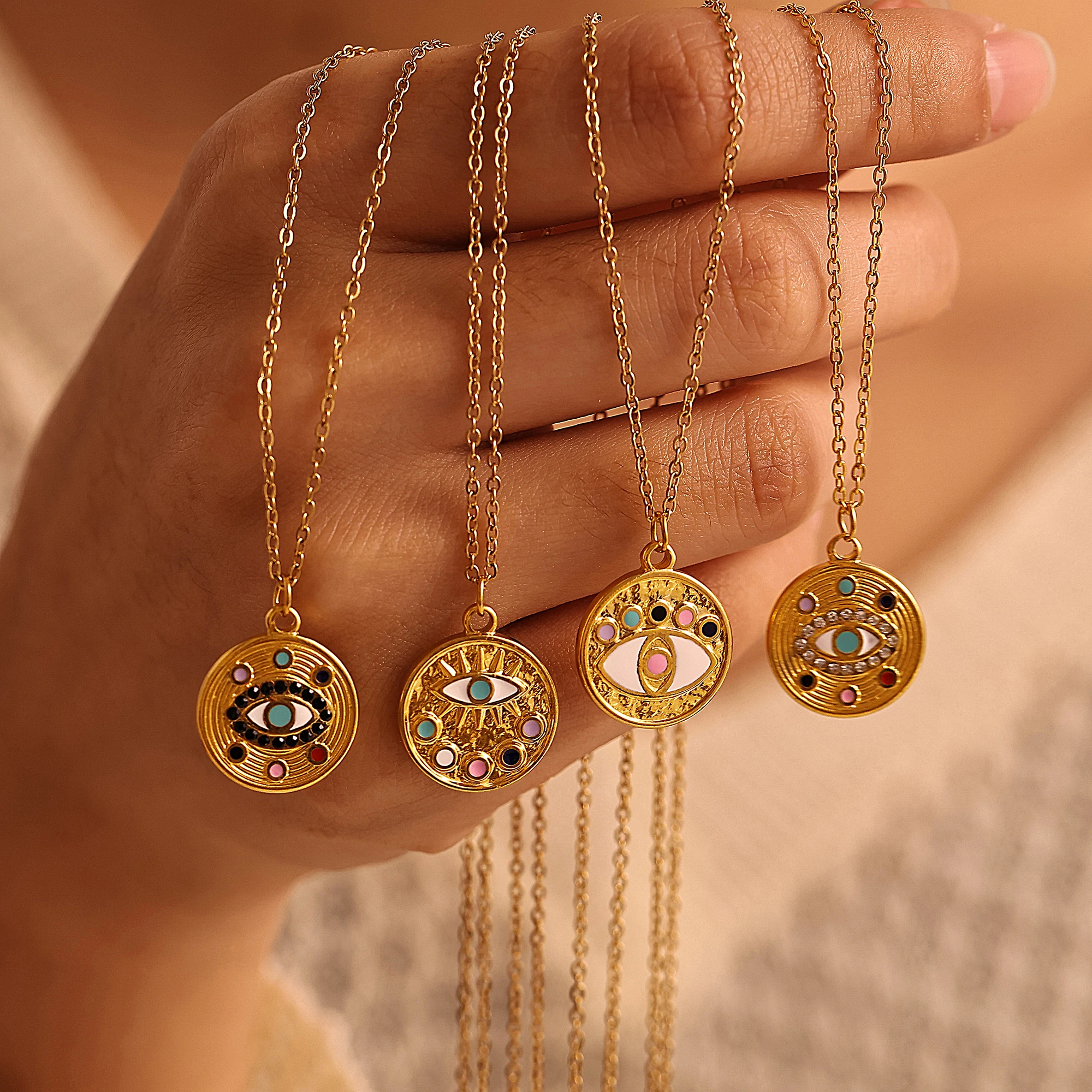 Ожерелье из нержавеющей стали с эмалью