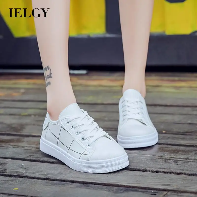 

IELGY women's korean style all-match line lace up canvas shoes
