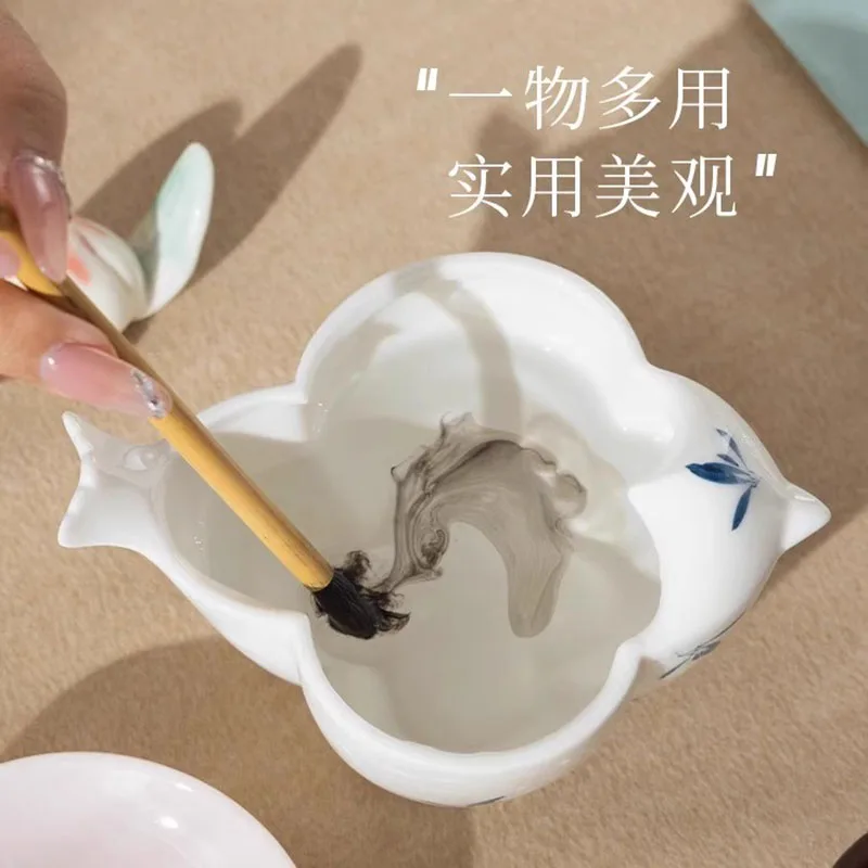 Китайская каллиграфия керамический горшок для воды кисть письма шайба