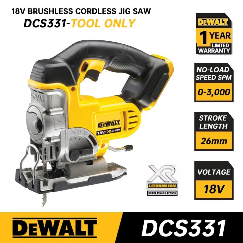 

Dewalt Cordless Jig Saw DCS331 18V/20V MAX Power Tool 3000SPM Linear Curve Cutting Saws Rechargeable Wood Electric Scroll Saws