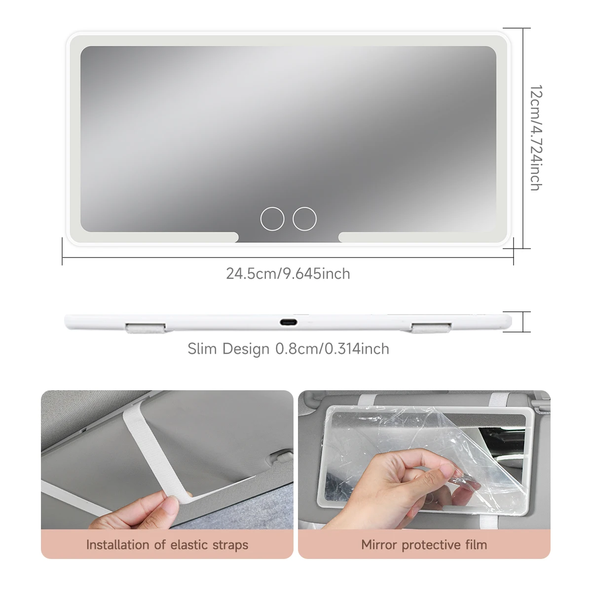 Зеркало для макияжа HD улучшенная версия светодиодный 3 режима регулируемое