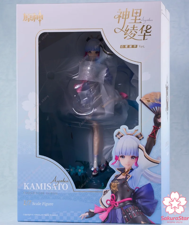 Фото В наличии: APEX × miHoYo Genshin Impact Kamisato Ayaka White Heron Frost Blossom 1/7 Статическая фигурка из ПВХ, коллекционная игрушка, подарок для хобби. №1