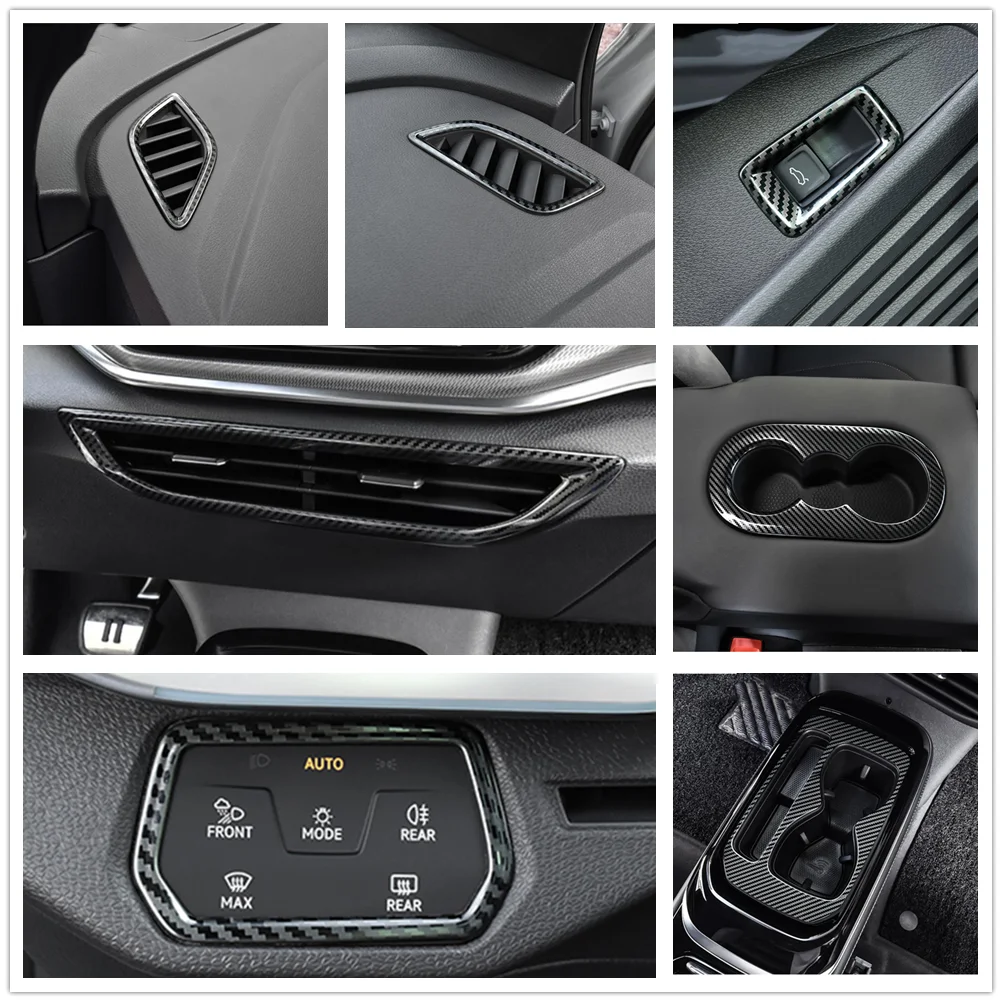 

Аксессуары для VW Volkswagen ID.4 ID4 2021 2022, коробка передач, держатель стакана для воды, панель, головка, Воздушная крышка, отделка, серебристая нержа...