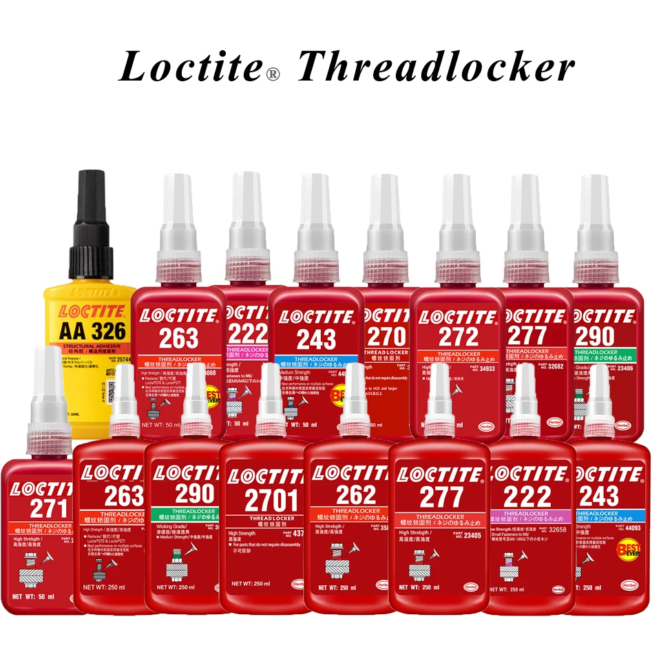 Threadlocker glue 50/250ml 262 241 242 243 222 263 271 272 277 290 Screw Adhesive Anaerobic Glue Anti-loose Seal Thread Lock