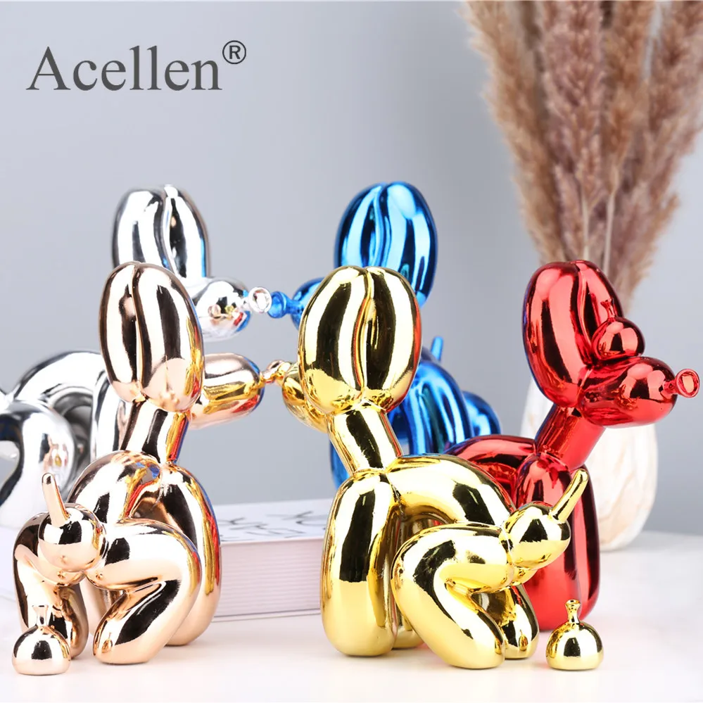 animals figurine resin cute squat poop balloon dog shape statue art sculpture figurine craftwork tabletop home decor accessories free global shipping