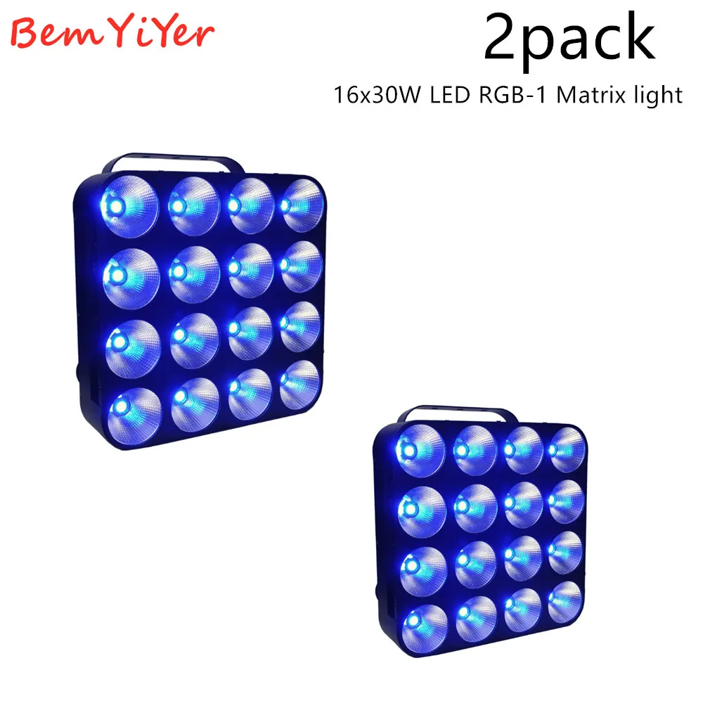 

2 упаковки BemYiYer 16x3 0 Вт светодиодная матрица светящаяся панель светящаяся Трехцветная для ди-Джея баров церкви/театра/сценических шоу/ночного клуба/вечерние