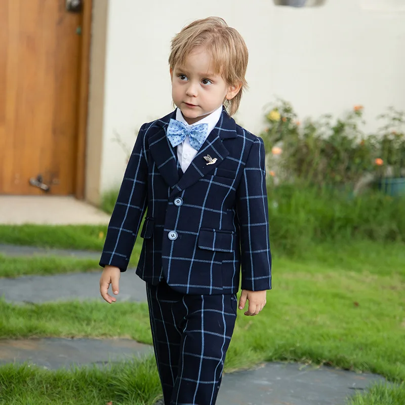 Детское роскошное платье для фотографий Nvay синего цвета джентльменская Детская