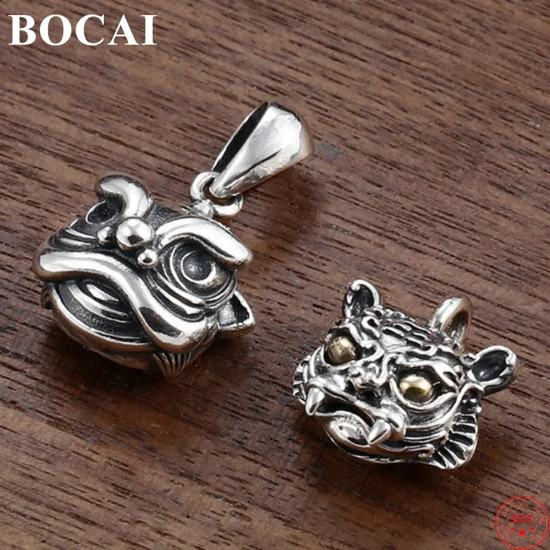 

Подвески BOCAI из стерлингового серебра 2022 пробы, новинка, модные китайские ретро тотемные подвесные ювелирные изделия из чистого серебра с Львом для мужчин и женщин
