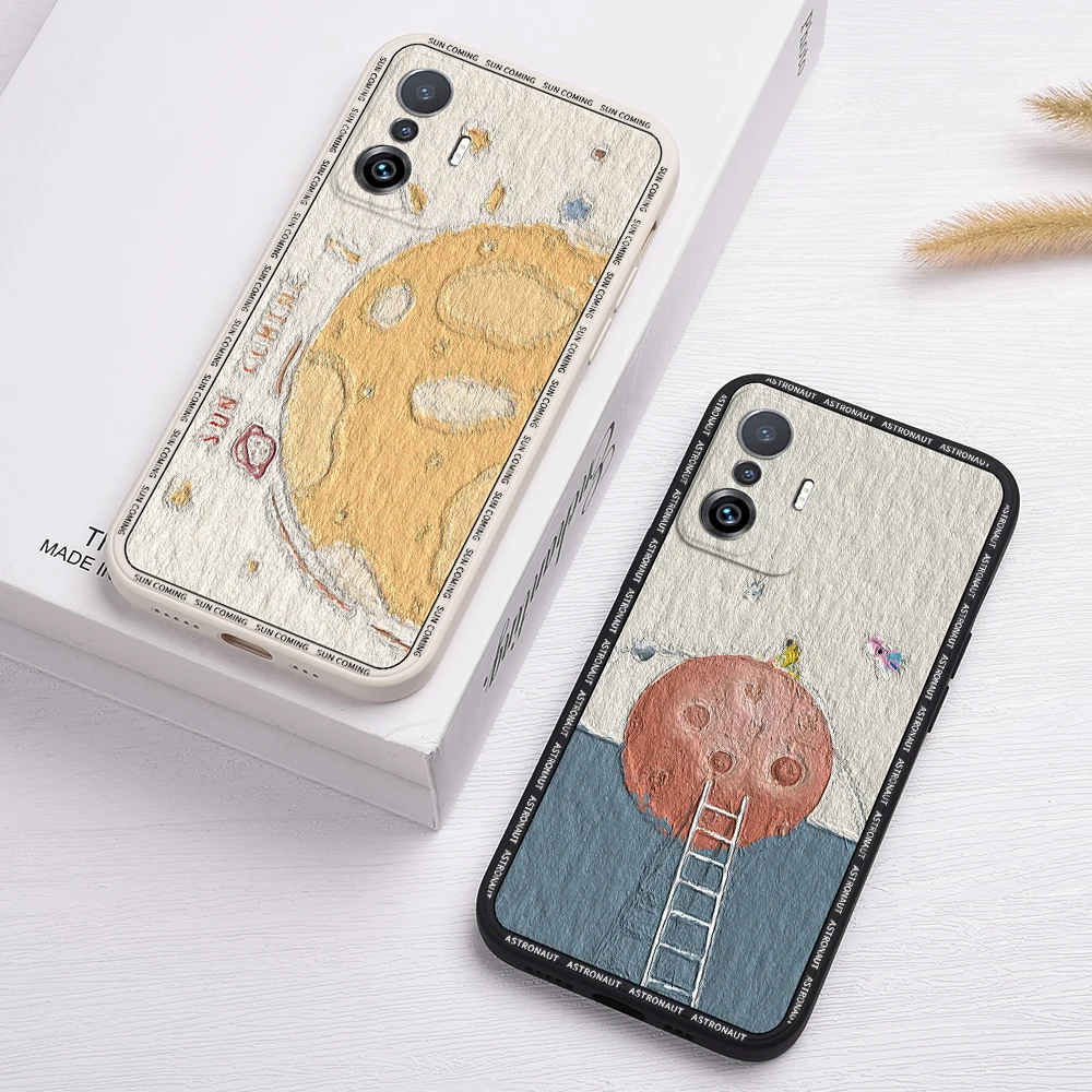

For Xiaomi Mi 11 Pro Lite 5G NE Ultra Case 12 X 10 T 11T Pro Redmi K50 K40 Oil Painting Planet Cover For Poco F3 M4 Pro 5G X3 GT