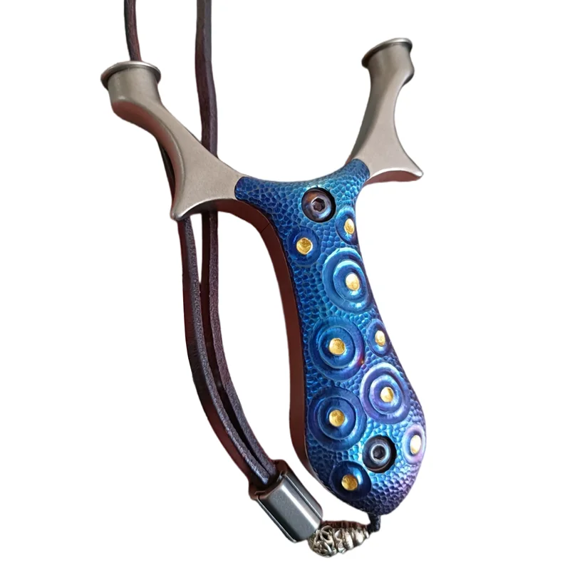 

High Precision TC21 Titanium Alloy Slingshot Professional Outdoor Shooting Hunting Full Titanium Alloy Slingshot