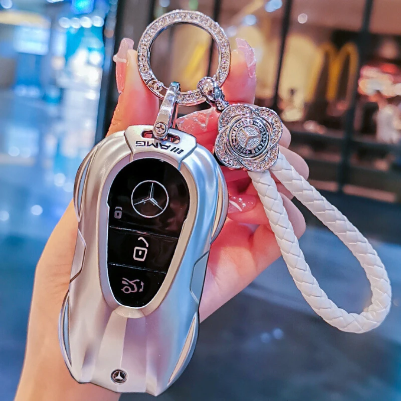 

For Mercedes Benz C S class W205 W206 W222 Zinc alloy silver/space gray Car Key Case Keyless Cover Key Shell Car Accessories