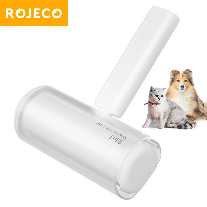 

ROJECO 2 in 1 Pet Dog Hair Remover Roller Lint Professional Cat Hair Brush For Dogs Comb Self-cleaning Pet Cat Hairbrush Removal