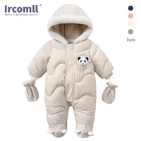 ircomll 2022brand winter jumpsuit cute panda down cotton clothes toddler boy girl clothes infant coat outwear for babies pajamas