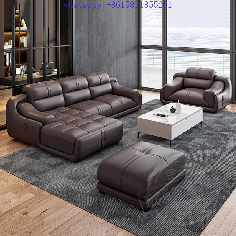Современный диван для гостиной кожаный роскошный угловой удобная мебель