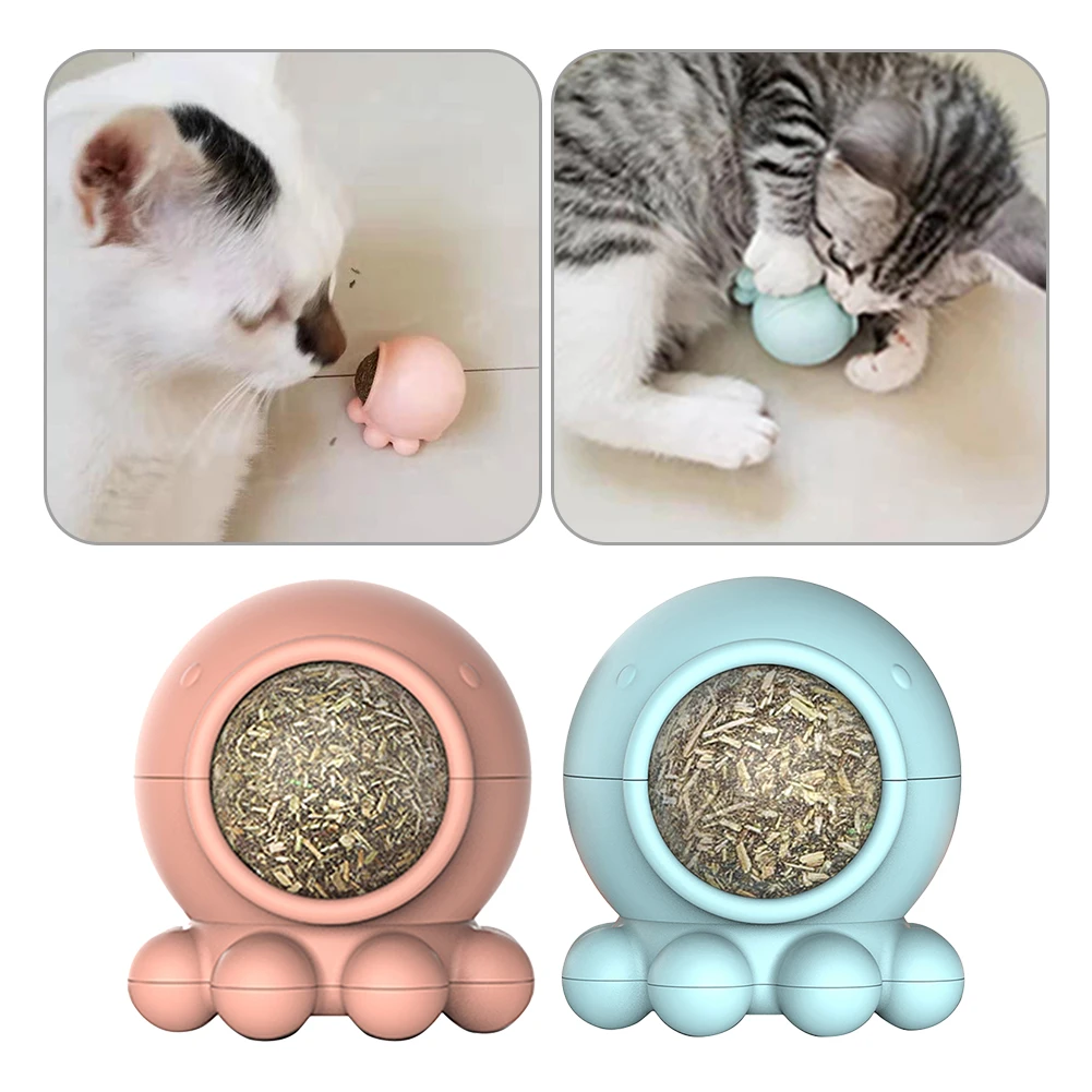 

Octopus Shaped Catnip Cat Toys 360 Degree Rotating Catnip Ball Interactive Games Catnip Ball Toys Promote Digestion Pet Supplies
