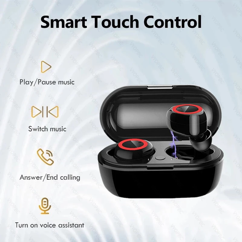 

Y50 bluetooth earphone 5.0 TWS Wireless Headphons earphones Earbuds Stereo Gaming Headset With Charging Box for all smart phone