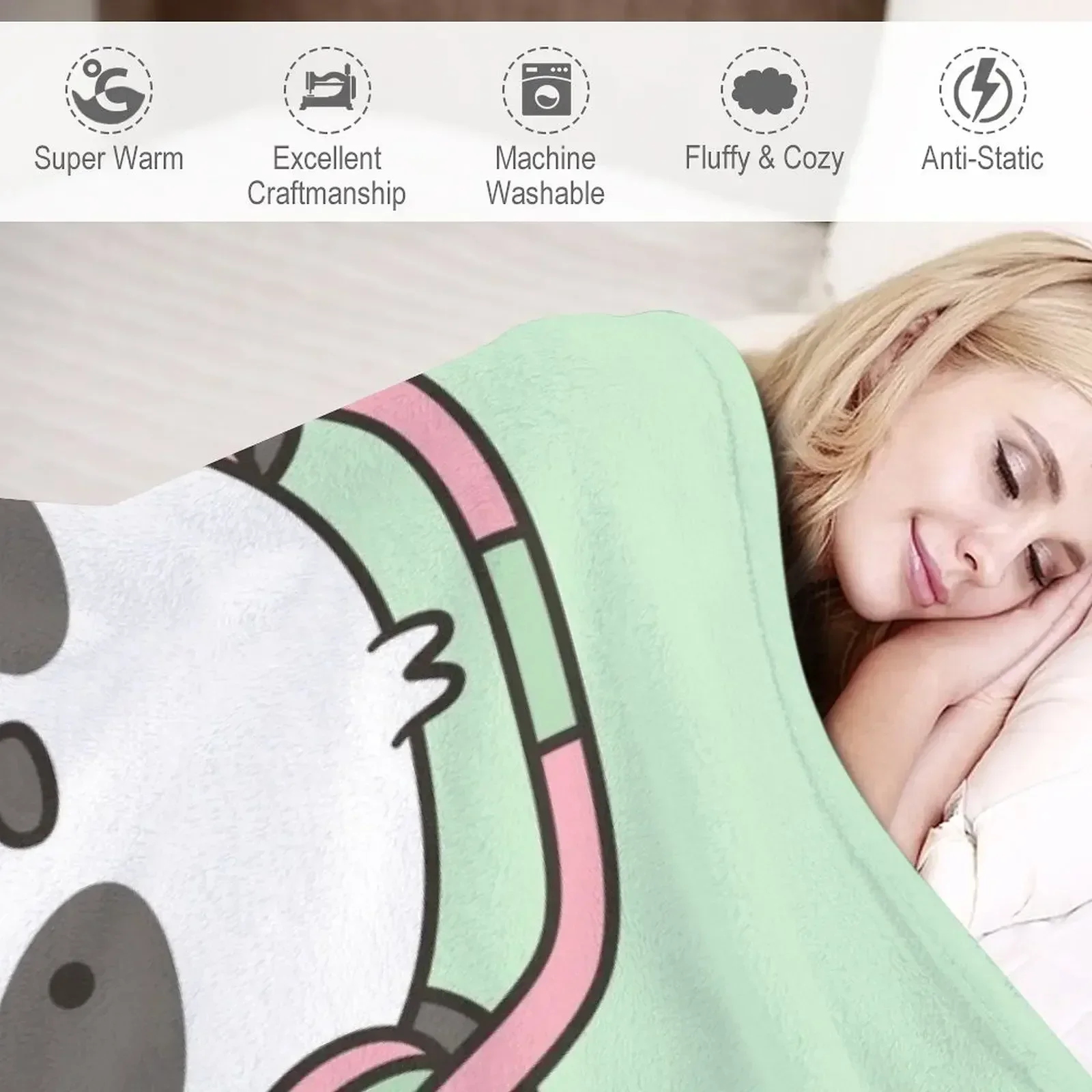 Милая маленькая панда-геймер с наушниками одеяло детские фланелевые покрывала