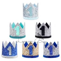 cute childrens first birthday crown happy one birthday party decor baby 1st birthday photo props baby boy baby girl favor