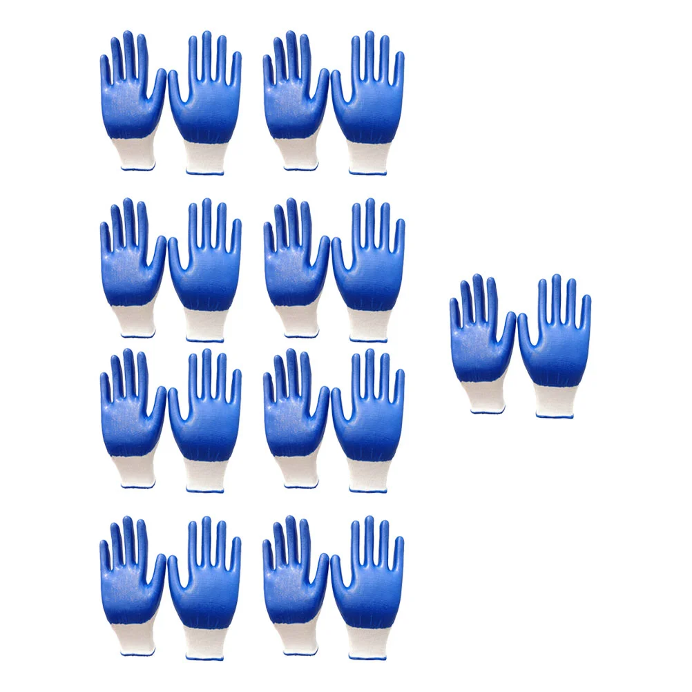 

12 Pairs Gardening Art Garden Work Dipped Blue for Garden Yard Orchard Park