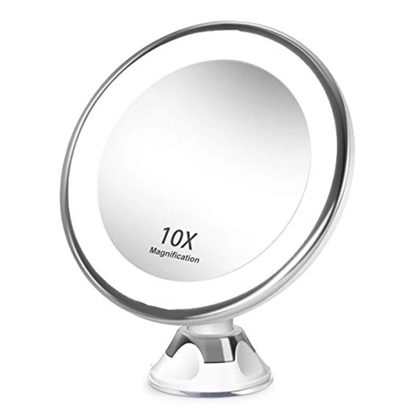 

Makeup Vanity Mirror Portable With LED Light Suction Cup 360° Rotating Makeup Glass Home Desktop Bathroom Travel